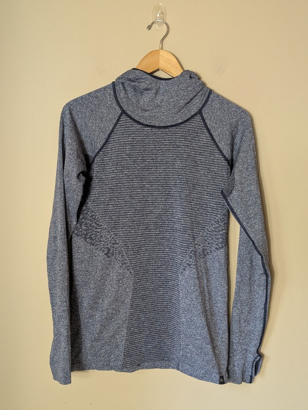 J. Crew X New Balance Navy Heathered Blue Hooded Running Top